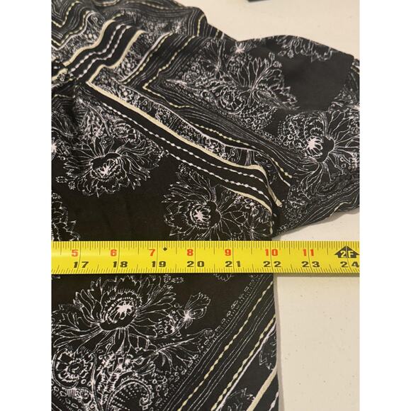 Free People Tunic Womens Medium Black White Keyhole Mock Neck LS Boho Oversize - Picture 5 of 11